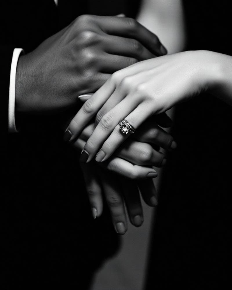 Couple's hands with rings
