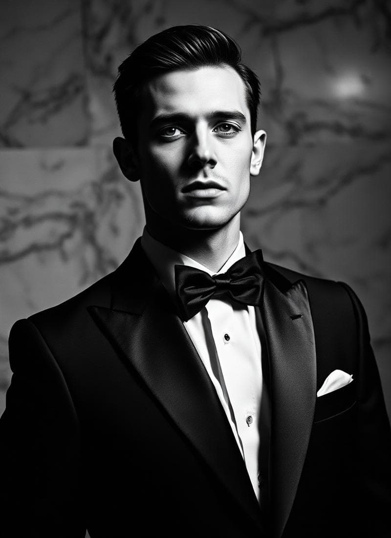 Groom portrait in tuxedo